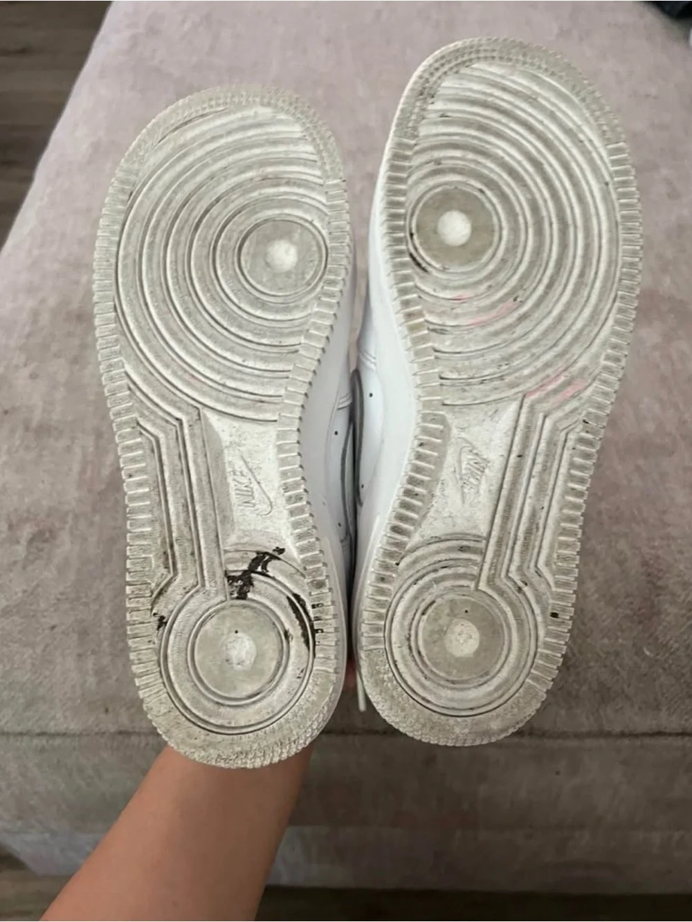 Nike Kids White Leather Sneakers with Swoosh